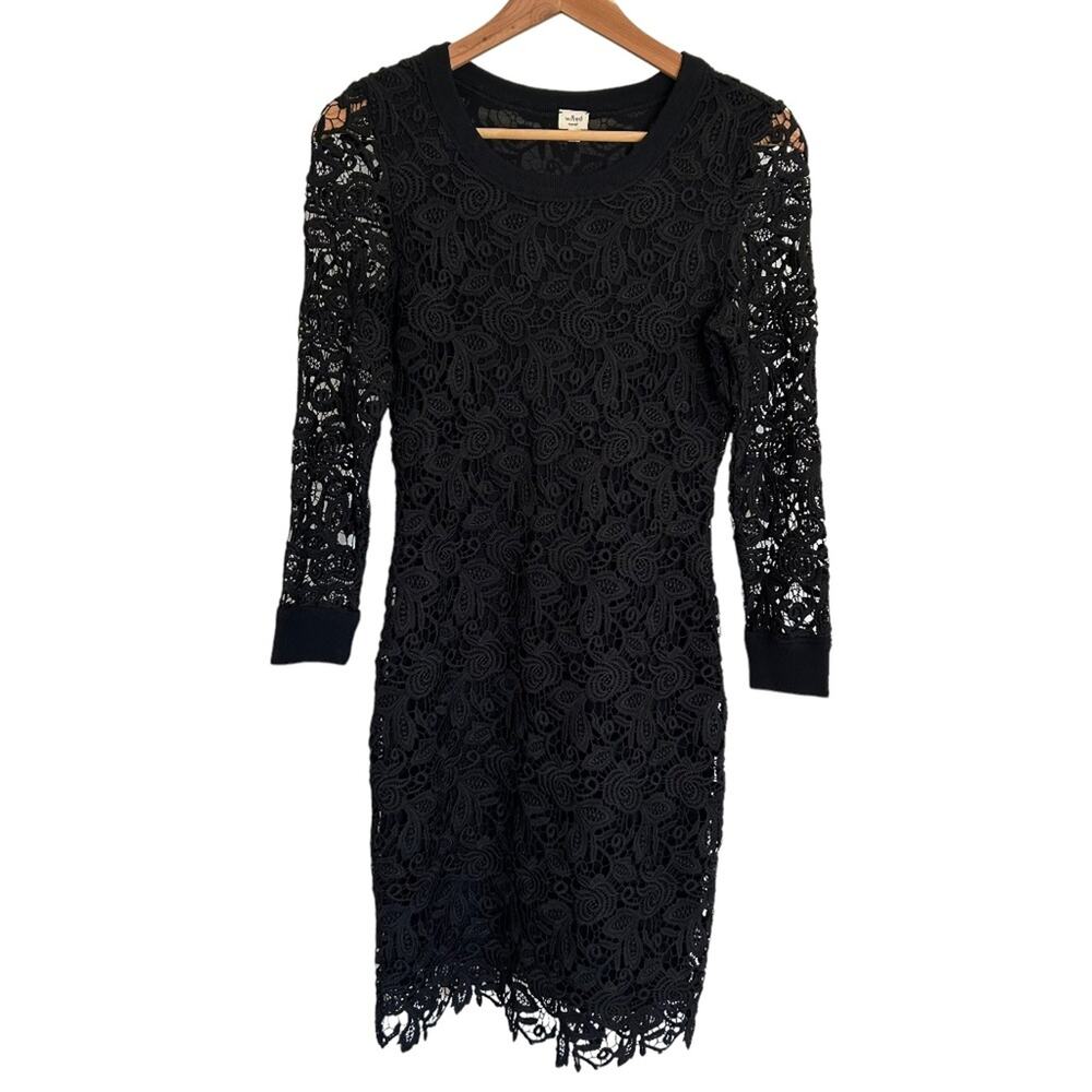 Wilfred Aritzia Black Lace Crochet Dress Size XS